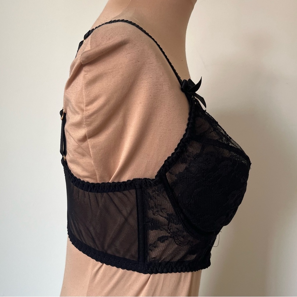 Agent Provocateur Wanda Black Lace Underwire Intimate Plunge V Bra NWT Size 36C - Picture 6 of 15